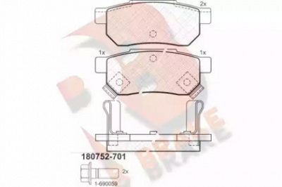 R BRAKE rb0752701 -  Комплект тормозных колодок, дисковый тормоз